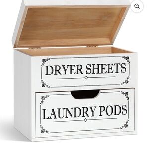 Tatuo Dryer Sheet Holder with Hinged Lid Farmhouse Dryer Sheet Dispenser Box